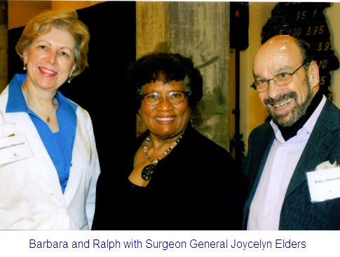 Ralph and Barbar Alterowitz with Surgeon General Jocelyn Elders